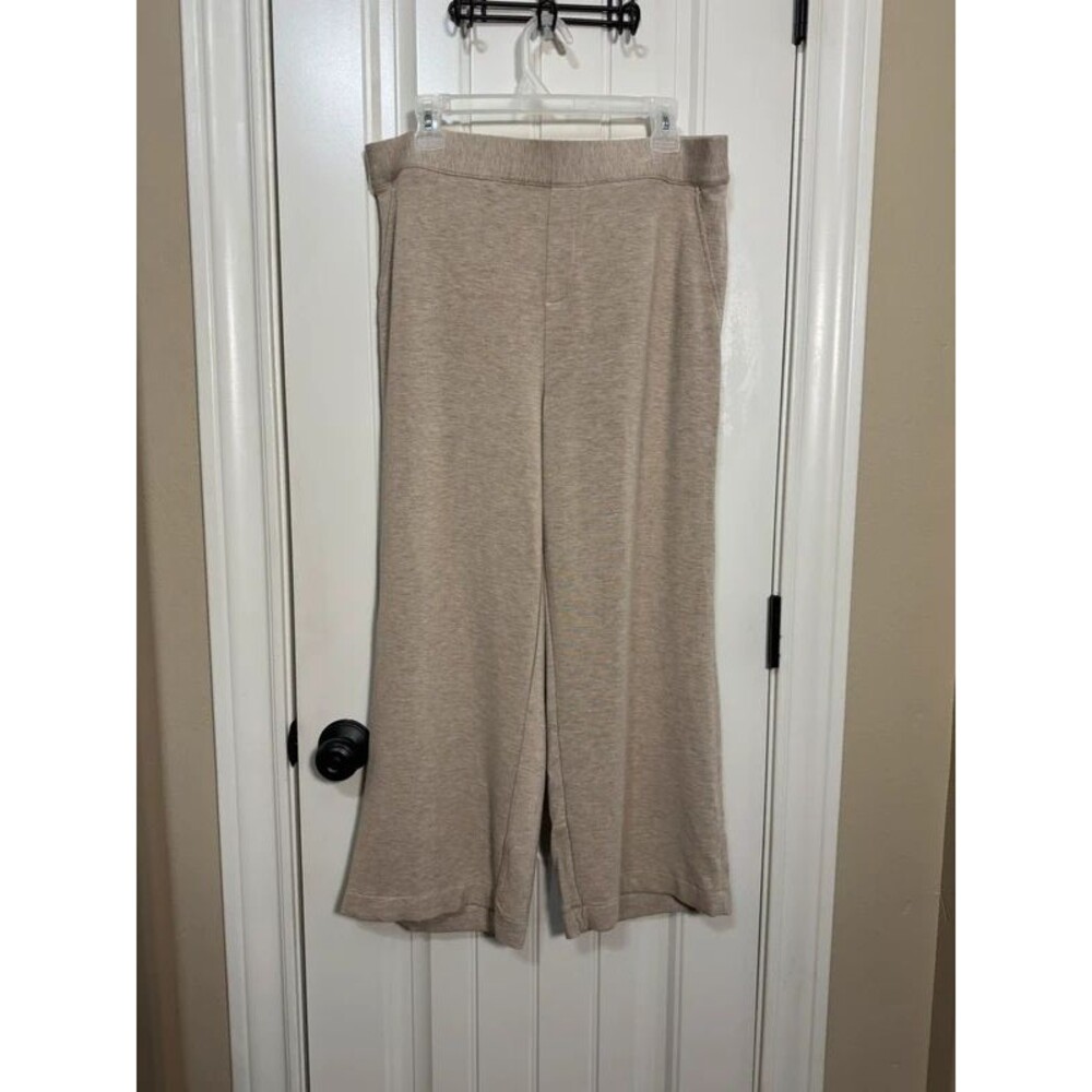 Truth by Republic Beige Knit Pull-On Wide Leg Pants Womens Large Pockets
